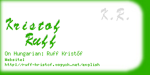 kristof ruff business card